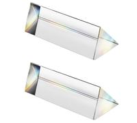 2 piezas de prisma triangular de vidrio óptico de cristal, prisma de espectro de arcoíris de 30 * 100 mm, prisma triangular de cristal K9, lente transparente para experimentos de espectro de luz