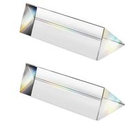 2 piezas de prisma triangular de vidrio óptico de cristal, prisma de espectro de arcoíris de 30 * 150 mm, experimentos de vidrio, prisma triangular de cristal K9, lente transparente para física del