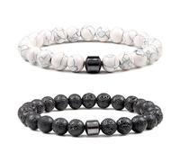 2 piezas de pulseras de piedras, pulseras magnéticas, pulseras para adolescentes y mujeres, accesorios para decoración de manos, cuentas elásticas y pulseras de piedras