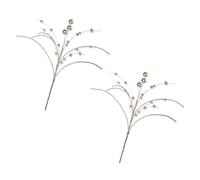 2 piezas de ramas de bayas de acebo de Navidad, arreglos de plantas de Navidad para coronas, decoración de boda de Acción de Gracias, bayas doradas