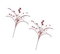 2 piezas de ramas de bayas de acebo de Navidad, arreglos de plantas de Navidad para coronas, decoración de boda de Acción de Gracias, bayas doradas