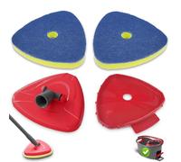 2 piezas de recambio para fregona para Vileda Turbo Spin Mop, cabezas de repuesto con 2 cepillos espumosos de limpieza, 1 base y 1 adaptador para baño, cocina, vidrio y varios suelos duros