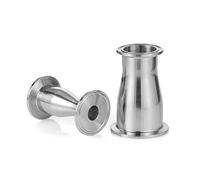 2 piezas de reductor concéntrico acero inoxidable 304 estilo conexión rápida para manguera jardín, racor pinza sanitario para lácteos/farmacéutica(Ф57x45)