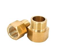 2 Piezas de Reductor Recto Hexagonal de latón de 1/8", 1/4", 3/8", 1/2" y 3/4" con Rosca Hembra a Macho for conexión de Manguera de riego.(G1l8 to G1l8)