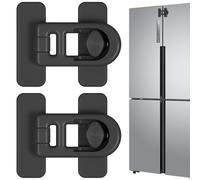 2 piezas de refrigerador bloqueo de congelador fuerte bloqueador de congelador no tóxico abdominio de la puerta de refrigerador de seguridad de seguridad para niños negros para gabinete, cajones, lav