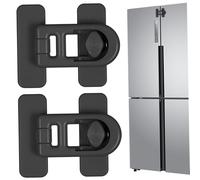 2 piezas de refrigerador bloqueo de congelador fuerte bloqueador de congelador no tóxico ABS negro de seguridad de seguridad para niños negros para el gabinete, cajones, lavavajillas, inodoro, congel