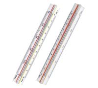 2 piezas de regla arquitectónica, triangular, regla de escala, escalas métricas 1:20 1:25 1:50 1:75 1:100 1:125/1:100 1:200 1:250 1:300 1:400 1:500, ideal para arquitectos, estudiantes, dibujantes