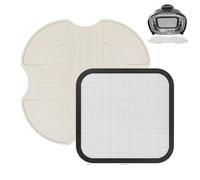2 piezas de rejilla antiproyección, de acero inoxidable, reutilizable y de silicona para Ninja CRISPi Freidora de aire FN101EUSG, Air Fryer Accesorios para Freidora de aire Ninja FN101EU (blanco roto)