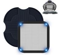 2 piezas de rejilla antiproyección, de acero inoxidable, reutilizable y de silicona para Ninja CRISPi Freidora de aire FN101EUSG, Air Fryer Accesorios para Freidora de aire Ninja FN101EU (azul oscuro)