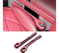 2 Piezas de Relleno para Huecos de Asientos de Coche para Dodge Magnum Neon Charger Durango, Tiras Laterales Impermeables Que evitan Que se caigan Objetos, Negro (Rojo).