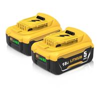 2 Piezas de Repuesto para Dewalt batería 18V 5.0Ah DCB184 DCB180 DCB181 DCB182 DCB200 DCB201 DCB204 DCB127 DCB112 DCB115 DCB102 con indicador LED (Amarillo)