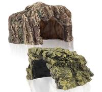 2 piezas de resina reptil cueva de roca segura dragón barbudo simulación terrario decoración terrario accesorios para Loach Small Fish Ball Python Hamster Gecko