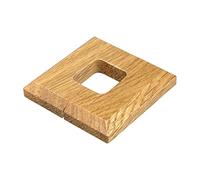 2 Piezas de rosetas individuales para tuberias de calefacción soportes de pie, diferentes tamaños, embellecedor, cubre tubos radiador, tapa, roble (perforación: 20x20mm, lacado)