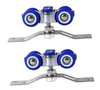 2 Piezas de Ruedas para Puertas Correderas Plegables, Rodamientos para Mampara de Ducha de Acero Inoxidable Azul, Rotación 360°, Silenciosas, para Puertas Correderas, Armario o Ventanas