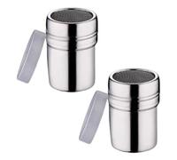 2 Piezas De Saleros De Cocina,Salero,Azúcar En Polvo, Harina, Espolvoreador De Café Capuchino, Para Plantillas, Cacao, Azúcar En Polvo, Tapa De Café, Acero Inoxidable, Cacao En Polvo