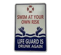 2 piezas de señal de advertencia de piscina de metal y estaño, señal de metal y estaño de conocimiento de piscina, señal de reglas de piscina para planificación y educación, señal de reglas de piscina