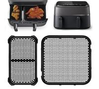2 piezas de silicona antisalpicaduras accesorios para Philips Airfryer 3000/5000 Series Dual Basket - Compatible con Philips NA350, NA550 6L/3L & Steam Airfryer