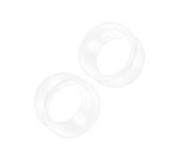 2 piezas de silicona blanca doble acampanada silla ultra fina piercing joyería calibre oreja pendiente ensanchador enchufe túnel más opciones, Silicona, Sin gemas.