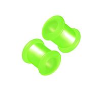 2 piezas de silicona verde doble acampanado sillín piercing joyería calibre oreja pendiente ensanchador enchufe túnel más opciones, Silicona, Sin gemas.