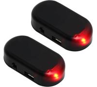 2 piezas de sistema de alarma para coche, luz intermitente antirrobo, alarma solar falsa, protección contra robo para sistema de seguridad del automóvil, luz falsa antirrobo intermitente (rojo)