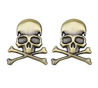 2 piezas de Skull emblema de calavera para todos los vehículos, incluidos camiones SUV y maletas (Brozen)