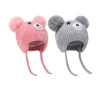 2 Piezas De Sombrero Cálido De Oso, Sombrero De Punto Para Niños, Lindo Sombrero De Punto De Dibujos Animados, Sombrero A Prueba De Viento Para Niños