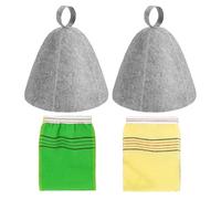 2 Piezas De Sombrero De Sauna Gris, 2 Piezas De Toalla De Baño De Sauna, Sombrero De Sauna De Tela De Fieltro Absorbente, Gorra De Ducha Reutilizable, Gorra De Cuidado Del Cabello Simple.