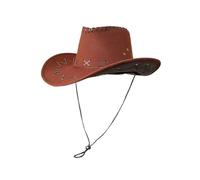 2 Piezas de Sombrero Vaquero, Vaquera, Accesorios, for Mujer para Actividades Al Aire Libre(Light Coffee Red COF,L(58-60cm))