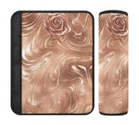 2 piezas de soporte de cuello para asiento de coche con textura de oro rosa que libera el estrés en tu cuello y hombros para mochila, forro para cinturón de seguridad