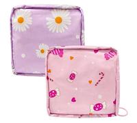 2 piezas de soporte para toallas sanitarias, bolsa para el período, bolsa de almacenamiento de toallas sanitarias, bolsa sanitaria, bolsa de salvaslips portátil para mujeres, adolescentes y niñas