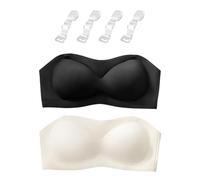 2 Piezas De Sujetador Sin Deslizamiento, Color Sólido Simple, Creativo Suave Y Cómodo, Sujetador Invisible De Moda Para Mujeres, Accesorios De Ropa.