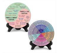 2 piezas de tabla de rueda de sentimientos terapéuticos "Cosas que puedo controlar" para calmar