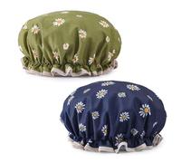 2 Piezas De Tapa De Ducha Estampada Floral, Gorra De Ducha Para Mujeres, Gorra De Ducha Impermeable, Tapa De Ducha Reutilizable, Accesorios De Ducha