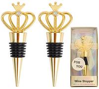 2 Piezas De TapóN De Vino Decorativo TapóN De Botella De Corona De Oro TapóN De Vino Reutilizable Paquete De 2 Para ColeccióN Vino, ChampáN, Sellador De Ahorro De Cerveza De Vidrio Regalo De Boda