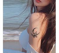 2 Piezas De Tatuajes Temporales De Hierbas, Estilo Ins, Clavícula, Pecho, Mariposa En Forma De Media Luna, Sexy, Para Mujer Y Niño, Tatuajes Falsos Semipermanentes Con Duración De 2 Semanas.