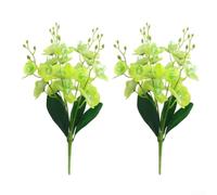 2 piezas de tela de orquídea mariposa falsa de 44 cm de largo (verde)