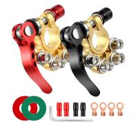 2 piezas de terminales de batería, conexión de batería positiva y negativa de 4 vías 12V/24V con protección contra la corrosión para baterías de automóviles, camiones, autobuses y autocaravanas