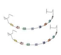 2 piezas de tirantes con clip, seguros, coloridos, de acero inoxidable, decoración de dientes con alambres de metal y ligaduras de ortodoncia | Suministros de ortodoncia