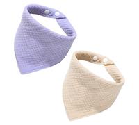 2 Piezas De Toallas De Saliva Para Bebés, Bufanda De Triángulo De Absorción Suave, Diseño De Botones Ajustables, Suministros De Recién Nacidos, Toallas Pancreáticas Anti-Sucesa.
