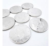 2 piezas de trucos de magia de acero de medio dólar hecho de hierro puro que se puede atraer con imán de primer plano, accesorios mágicos de mentalismo