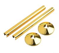2 piezas de tubos de radiador Cubiertas de tubería de 15 mm collares cortados para el hogar Baño Cubiertas decorativas de plástico Accesorios de tubería (dorado)