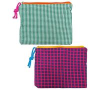 2 Piezas De Una Bolsa De Almacenamiento A Cuadros, Bolsa Cosmética Con Gran Capacidad, Bolsas De Almacenamiento Para Artículos De Inodoro, Bolsas De Almacenamiento Portátiles.