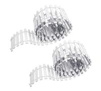 2 piezas de valla de madera blanca en miniatura, valla de jardín para casa de muñecas, valla decorativa de micropaisaje, construcción de modelos arquitectónicos, accesorios de decoración de Navidad