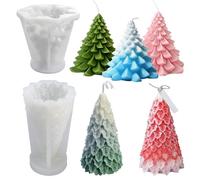 2 piezas de velas con forma de Navidad, moldes de velas para fundición, velas perfumadas para manualidades, adornos, regalos, fabricación de velas, velas perfumadas de silicona, velas de Navidad