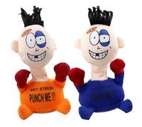 2 piezas de ventilación que grita muñeca alivio del estrés juguete Punch Me muñeca juguetes de peluche eléctrico emocional suave ventilación figura rellena para aliviar el estrés, sin batería