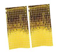 2 Piezas Decoración De Cortina De Puerta Cortinas con Flecos Metalizados Tinsel Fringe Tinsel Foil Fringe Cortina Flecos De Aluminio Cortina Marginal De Aluminio El Plastico Dorado