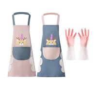 2 Piezas Delantal De Dibujos Animados Y 1 Pieza De Zapatos De Limpieza Rosados, Delantal De Cuello De Cabestro Impermeable, Delantal De Aceite Ajustado, Necesidad De Cocina.