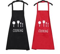 2 Piezas Delantales de Cocina Impermeables con Bolsillos,Delantal de Barbacoa,para Parrilla de Jardín, Restaurante,Cocina, Ajustables para Hombre y Mujer