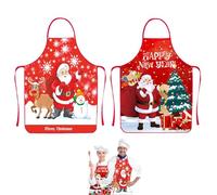 2 Piezas Delantales de Navidad, Delantal Navidad Impermeable, Delantal de Navidad, Rojo Delantal Cocina Adultos, Delantal de Cocina de Navidad, para Navidad Fiesta Nochebuena Cocina Restaurante (C)