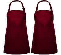 2 Piezas Delantales para Niños, Delantal Infantil Pintura con 2 Bolsillo, Delantal de Cocinero Ajustable para Pintura Artística Actividades en el Aula y Cocina 7-13 años(Grande)